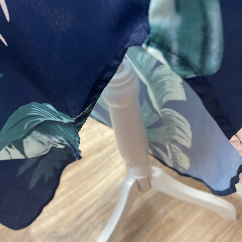 Summer Adjustable Spaghetti Strap Ruffle Split Beach Tropical Maxi Dress Small - Picture 11 of 13
